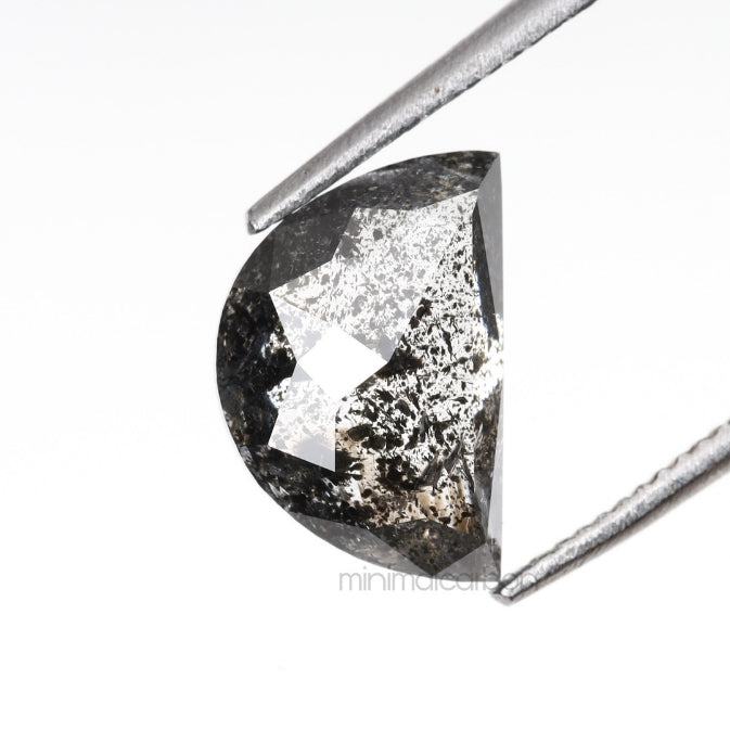 1.52 CT, 8.7 X 5.8 MM | Salt And Pepper Crescent Cut Diamond