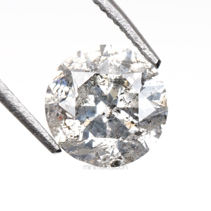 1.08 CT, 6.4 MM | Salt And Pepper Round Brilliant Cut Diamond - Minimal Carbon