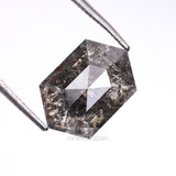 2.51 CT, 10.5 X 7.0 MM | Salt And Pepper Hexagon Cut Diamond - Minimal Carbon