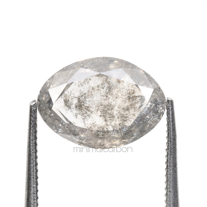 1.56 CT, 9.6 X 6.9 MM | Salt And Pepper Oval Cut Diamond - Minimal Carbon