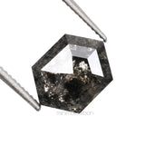 1.03 CT, 7.6 X 5.7 MM | Salt And Pepper Hexagon Cut Diamond - Minimal Carbon