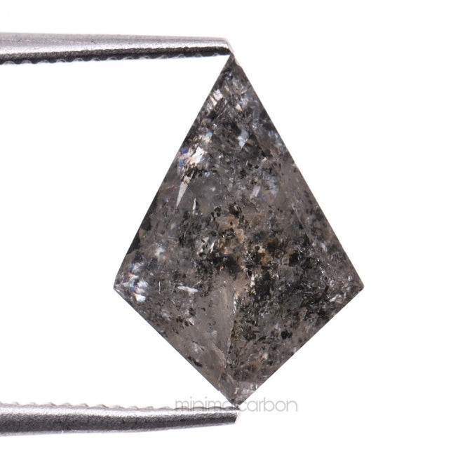 1.77 CT, 10.5 X 7.4 MM | Salt And Pepper Kite Cut Diamond - Minimal Carbon