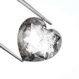 3.96 CT, 10.2 X 10.5 MM | Salt And Pepper Heart Shape Diamond - Minimal Carbon