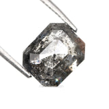 1.70 CT, 6.8 X 5.6 MM | Salt And Pepper Emerald Cut Diamond - Minimal Carbon