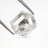 1.30 CT, 9.7 X 7.8 MM | Salt And Pepper Hexagon Cut Diamond - Minimal Carbon