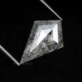 1.71 CT, 12.6 X 8.2 MM | Salt And Pepper Kite Cut Diamond - Minimal Carbon