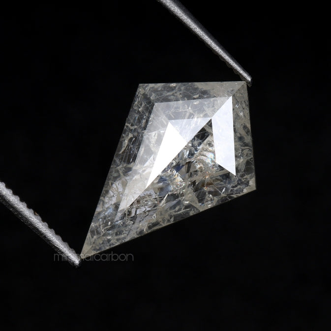1.71 CT, 12.6 X 8.2 MM | Salt And Pepper Kite Cut Diamond - Minimal Carbon