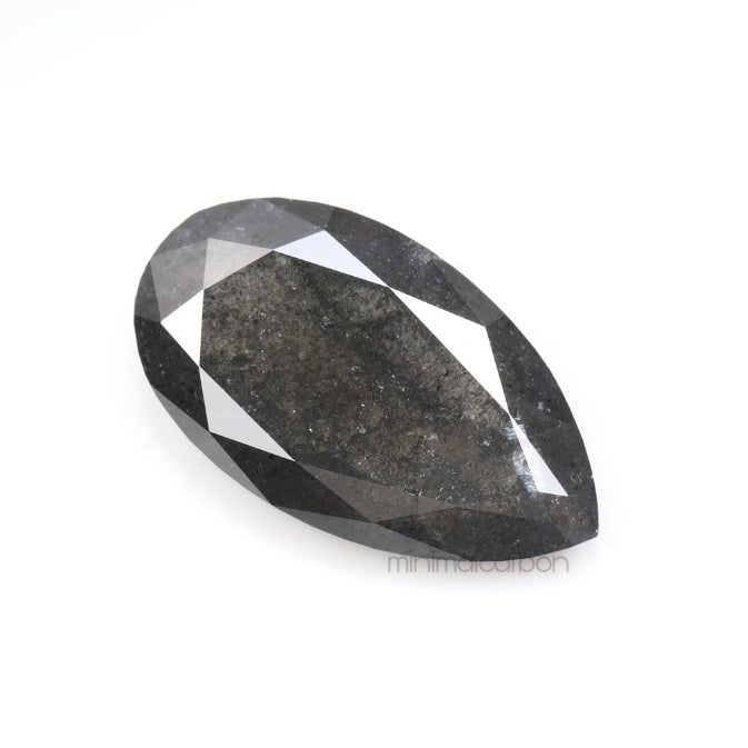 2.67 CT, 12.6 X 7.1 MM | Salt And Pepper Pear Cut Diamond - Minimal Carbon