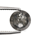 0.68 CT, 5.0 MM | Salt And Pepper Round Rose Cut Diamond - Minimal Carbon