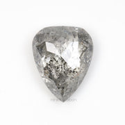 1.68 CT, 7.3 X 6.7 MM | Salt And Pepper Pear Cut Diamond - Minimal Carbon