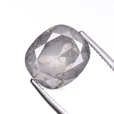 2.05 CT, 7.6 X 6.6 MM | Salt And Pepper Cushion Cut Diamond - Minimal Carbon
