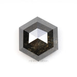 2.35 CT, 8.6 X 7.6 MM | Salt And Pepper Hexagon Cut Diamond - Minimal Carbon