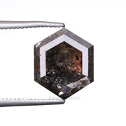 2.99 CT, 8.9 X 7.3 MM | Salt And Pepper Hexagon Cut Diamond - Minimal Carbon