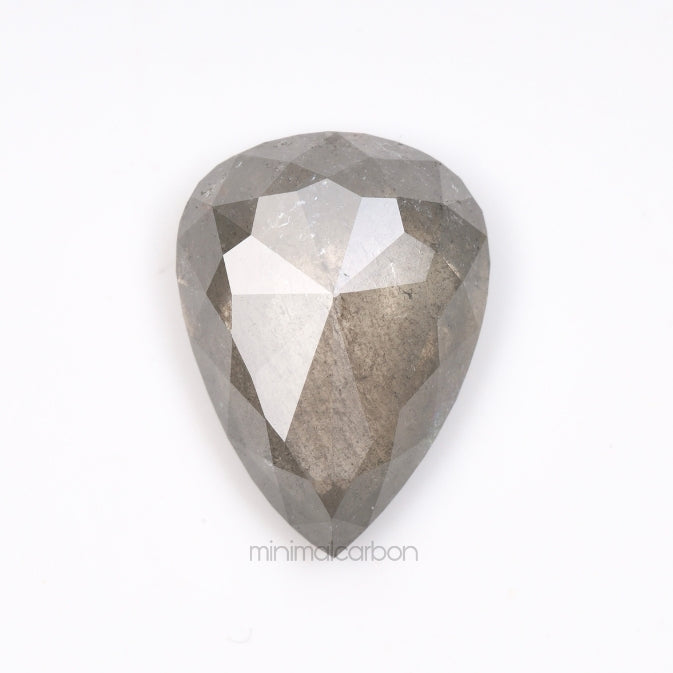 3.74 CT, 12.4 X 9.2 MM | Salt And Pepper Pear Cut Diamond - Minimal Carbon