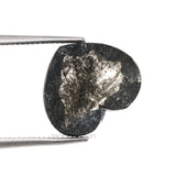 1.90 CT, 9.0 X 10.5 MM | Salt And Pepper Heart Diamond - Minimal Carbon