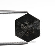 1.59 CT, 8.2 X 7.1 MM | Salt And Pepper Hexagon Cut Diamond - Minimal Carbon