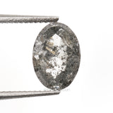 0.84 CT, 6.7 X 4.8 MM | Salt And Pepper Oval Cut Diamond - Minimal Carbon