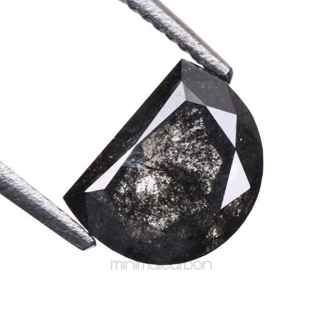 0.92 CT, 6.2 X 4.7 MM | Salt And Pepper Half Moon Diamond