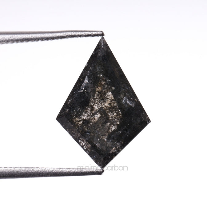 3.05 CT, 13.0 X 9.2 MM | Salt And Pepper Kite Cut Diamond - Minimal Carbon