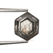 1.52 CT, 6.9 X 5.6 MM | Salt And Pepper Hexagon Cut Diamond - Minimal Carbon