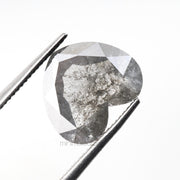 1.38 CT, 9.0 X 8.0 MM | Salt And Pepper Heart Diamond - Minimal Carbon