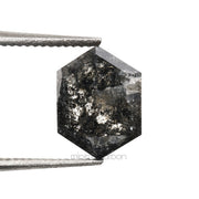 1.03 CT, 7.6 X 5.7 MM | Salt And Pepper Hexagon Cut Diamond - Minimal Carbon
