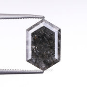 2.51 CT, 10.5 X 7.0 MM | Salt And Pepper Hexagon Cut Diamond - Minimal Carbon