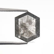 1.30 CT, 9.7 X 7.8 MM | Salt And Pepper Hexagon Cut Diamond - Minimal Carbon