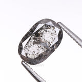 1.09 CT, 7.0 X 4.6 MM | Salt And Pepper Oval Cut Diamond - Minimal Carbon