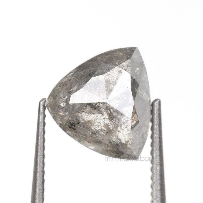 1.23 CT, 6.7 X 6.9 MM | Salt And Pepper Trillion Cut Diamond - Minimal Carbon
