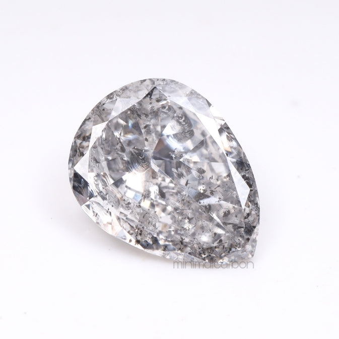 0.93 CT, 8.0 X 6.2 MM | Salt And Pepper Pear Cut Diamond - Minimal Carbon