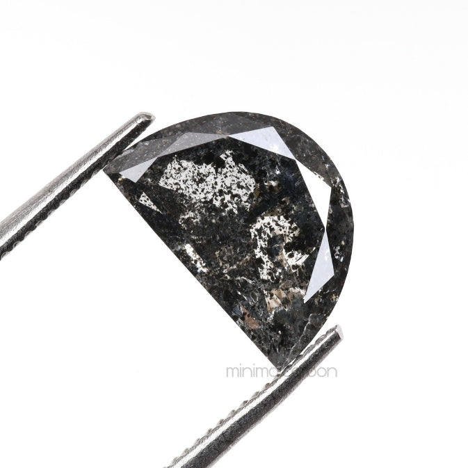 1.52 CT, 8.7 X 5.8 MM | Salt And Pepper Crescent Cut Diamond