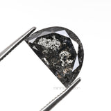 1.52 CT, 8.7 X 5.8 MM | Salt And Pepper Crescent Cut Diamond - Minimal Carbon