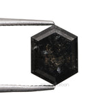 1.53 CT, 7.2 X 5.6 MM | Salt And Pepper Hexagon Cut Diamond - Minimal Carbon