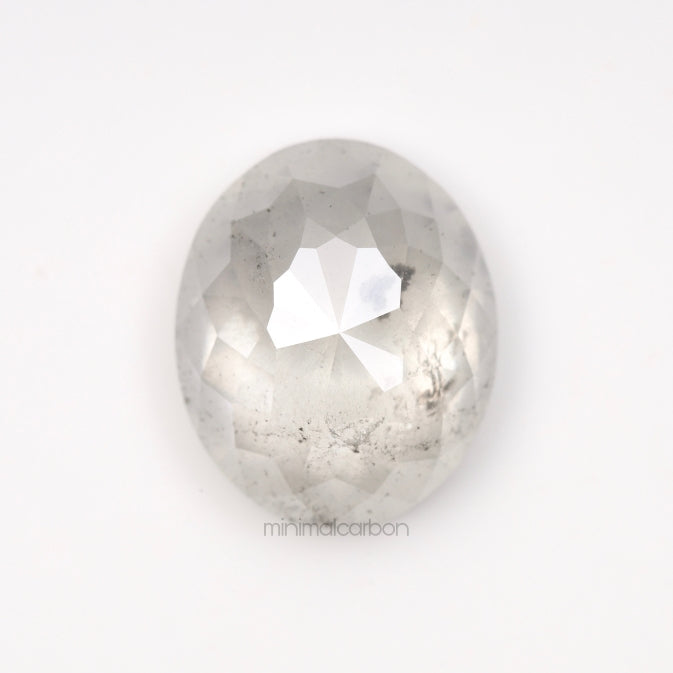 5.09 CT, 11.1 X 9.2 MM | Salt And Pepper Oval Cut Diamond - Minimal Carbon