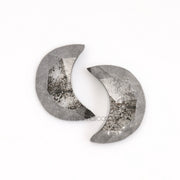 1.37 CT, 7.0 X 5.0 MM | Salt And Pepper Crescent Cut Diamond Pair - Minimal Carbon