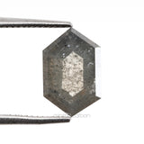 0.80 CT, 8.0 X 5.2 MM | Salt And Pepper Hexagon Cut Diamond - Minimal Carbon