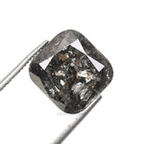 3.47 CT, 9.0 X 8.5 MM | Salt And Pepper Cushion Cut Diamond - Minimal Carbon