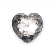 3.96 CT, 10.2 X 10.5 MM | Salt And Pepper Heart Shape Diamond - Minimal Carbon