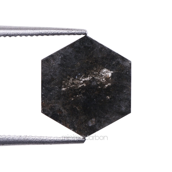 2.14 CT Hexagon Cut Natural Salt And Pepper Diamond