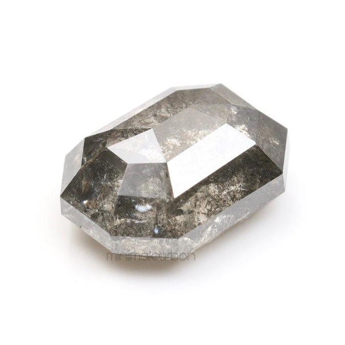 0.87 CT, 5.9 X 4.7 MM | Salt And Pepper Emerald Cut Diamond - Minimal Carbon