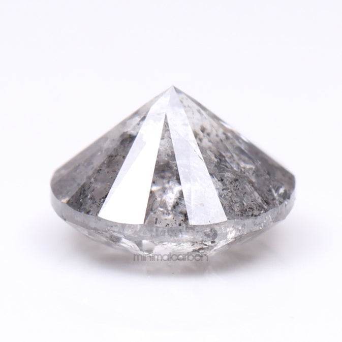 1.07 CT, 6.3 MM | Salt And Pepper Round Brilliant Cut Diamond - Minimal Carbon
