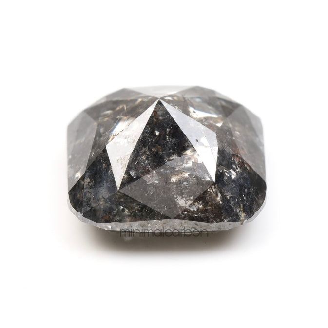 3.47 CT, 9.0 X 8.5 MM | Salt And Pepper Cushion Cut Diamond - Minimal Carbon