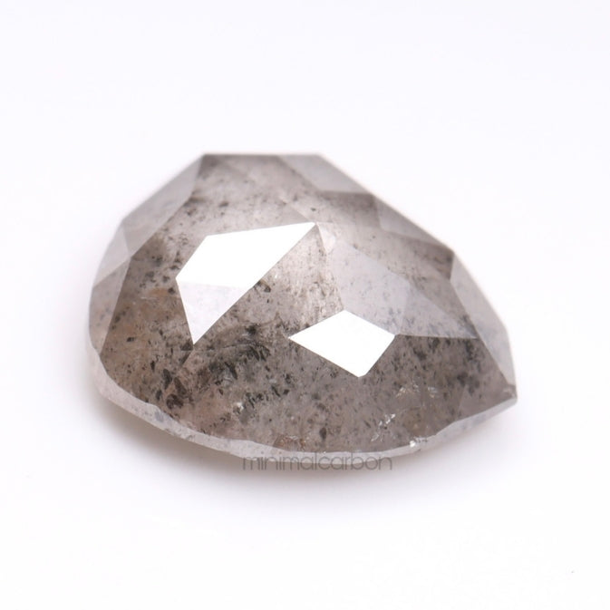 1.05 CT, 6.9 X 6.3 MM | Salt And Pepper Pear Cut Diamond - Minimal Carbon