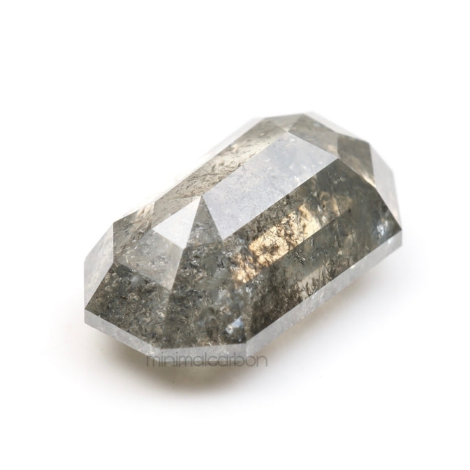 1.38 CT, 7.9 X 4.8 MM | Salt And Pepper Emerald Cut Diamond - Minimal Carbon