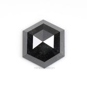 1.59 CT, 8.2 X 7.1 MM | Salt And Pepper Hexagon Cut Diamond - Minimal Carbon