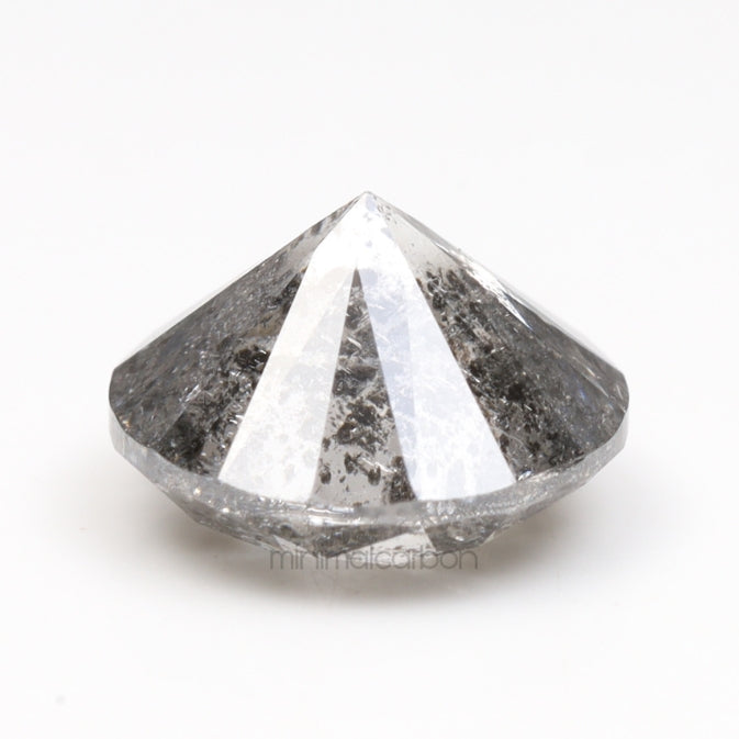 1.06 CT, 6.2 MM | Salt And Pepper Round Brilliant Cut Diamond - Minimal Carbon