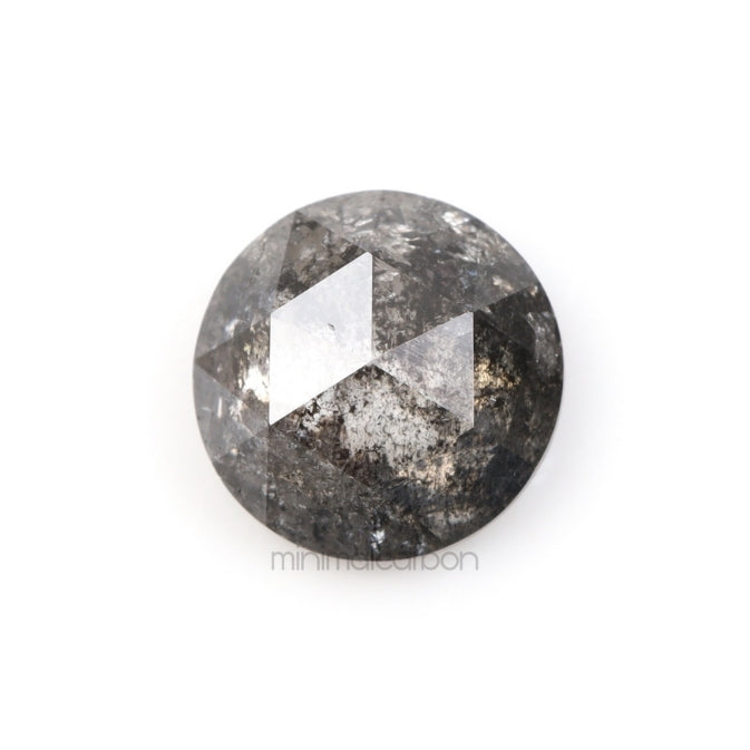 0.56 CT, 5.0 MM | Salt And Pepper Round Rose Cut Diamond - Minimal Carbon