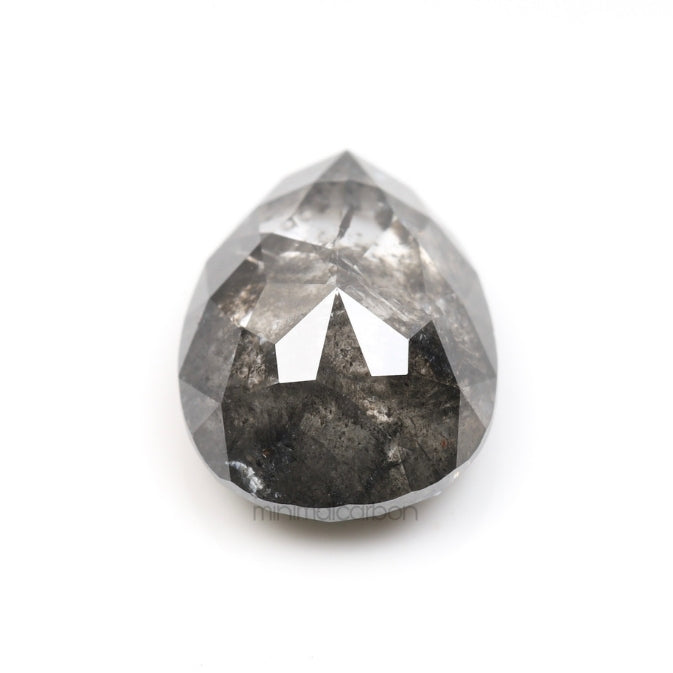 2.88 CT, 10.3 X 7.5 MM | Salt And Pepper Pear Cut Diamond - Minimal Carbon