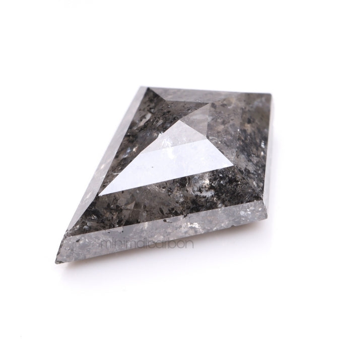 1.77 CT, 10.5 X 7.4 MM | Salt And Pepper Kite Cut Diamond - Minimal Carbon